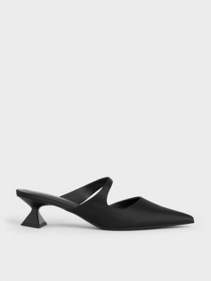 Pumps Charles & Keith Asymmetric Sculptural Heel Negrii | 923OIQECV