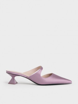 Pumps Charles & Keith Asymmetric Sculptural Heel Violet | 652YSGVBJ