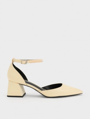 Pumps Charles & Keith Beaded Ankle-Curea D'Orsay Galbeni | 725WCTRFA