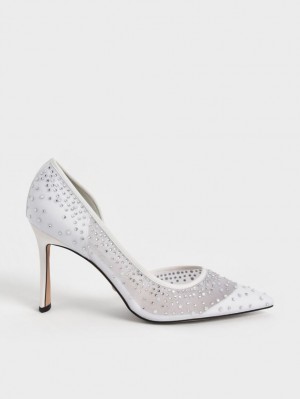 Pumps Charles & Keith Blythe Mesh Embellished Half-D'Orsay Albi | 023FIDCXP