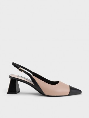 Pumps Charles & Keith Bombeu Cap Slingback Bej | 137PIEMDR