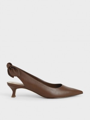 Pumps Charles & Keith Bow Slingback Maro | 329DZNURS