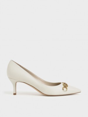 Pumps Charles & Keith Chain Link Pointed Bombeu Albi | 103VOBTFW