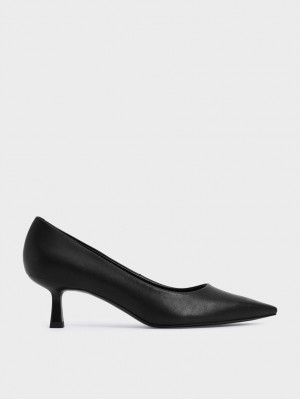 Pumps Charles & Keith Emmy Pointed Kitten Heel Negrii | 813PKQZYT