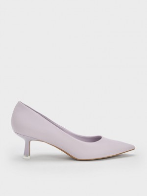 Pumps Charles & Keith Emmy Spool Heel Violet | 185JFNYRE