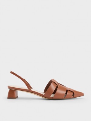 Pumps Charles & Keith Interwoven Slingback Maro | 167UJNLXB