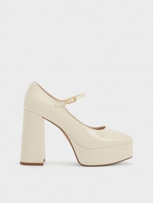 Pumps Charles & Keith Jemma Lacuita Platforma Mary Jane Albi | 760SBFHOW