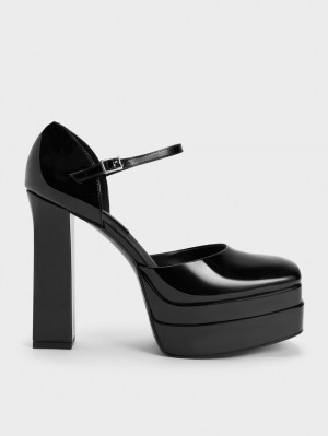 Pumps Charles & Keith Lacuita Platforma D'Orsay Negrii | 143ZOXKTJ
