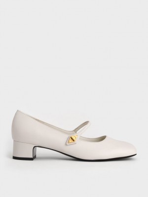 Pumps Charles & Keith Metallic Accent Mary Jane Albi | 952CKRNMB