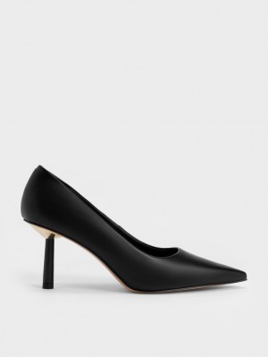 Pumps Charles & Keith Pointed-Bombeu Cylindrical Heel Negrii | 275SORPXB