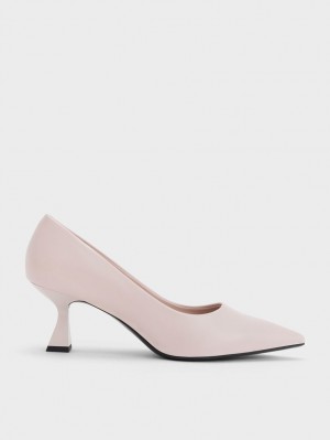 Pumps Charles & Keith Pointed-Bombeu Flare Heel Roz | 768HGQZVK