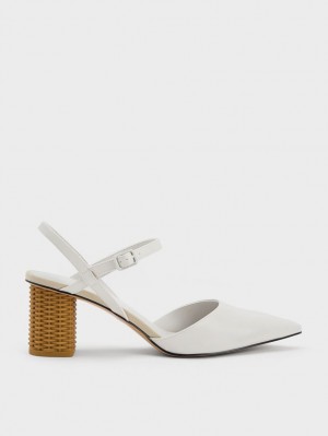 Pumps Charles & Keith Rattan Block Heel Albi | 420SZCPDH