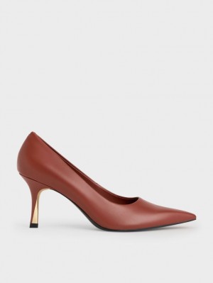 Pumps Charles & Keith Sculptural Heel Pointed-Bombeu Maro | 362GDHRAE