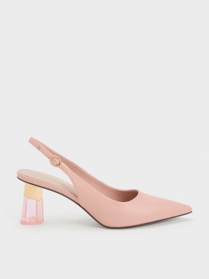 Pumps Charles & Keith See-Through Trapeze Heel Slingback Roz | 925VJIFTQ