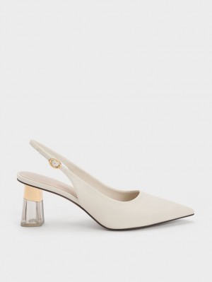 Pumps Charles & Keith See-Through Trapeze Heel Slingback Albi | 890OKSQUY