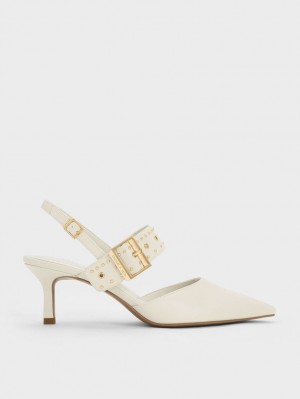 Pumps Charles & Keith Sepphe Grommet Slingback Albi | 140EQPVUB
