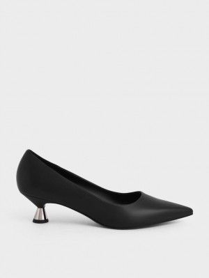 Pumps Charles & Keith Spool Heel Negrii | 326CAXOVF