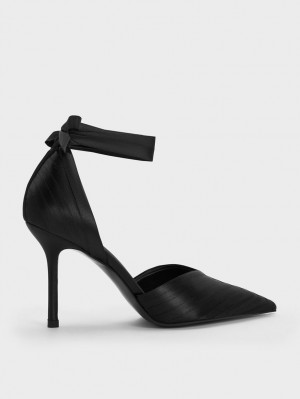Pumps Charles & Keith Tie-Around D'Orsay Negrii | 629VUTFLX