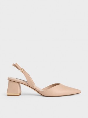 Pumps Charles & Keith Trapeze Heel Slingback Roz Deschis | 465KQJVNH