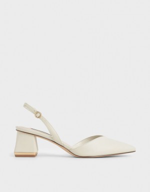 Pumps Charles & Keith Trapeze Heel Slingback Albi | 245TWJVOY