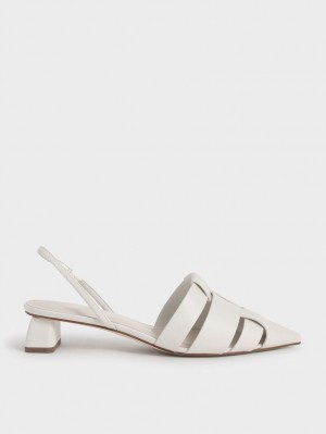 Pumps Charles & Keith Woven Slingback Albi | 958FGSUTH