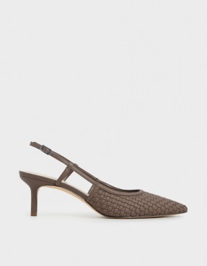Pumps Charles & Keith Woven Slingback Maro | 650DYFOEM