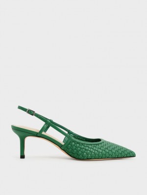 Pumps Charles & Keith Woven Slingback Verzi | 319MZVFXY