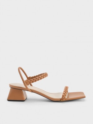 Sandale Cu Curea Charles & Keith Braided Back Maro | 253TAIKCB