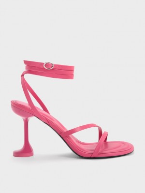 Sandale Cu Curea Charles & Keith Celestine Sculptural Heel Roz | 283RNKEXA