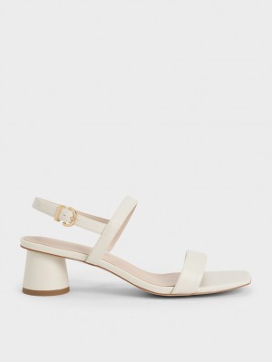 Sandale Cu Curea Charles & Keith Cylindrical Heel Back Albi | 071QYRKTJ