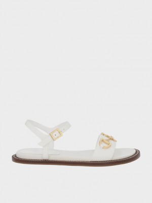 Sandale Cu Curea Charles & Keith Horsebit Back Albi | 901PTHEXY