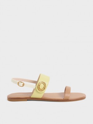 Sandale Cu Curea Charles & Keith Metallic Accent Back Colorati | 069TQHPLR