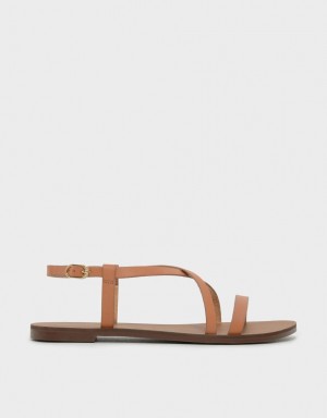 Sandale Plate Charles & Keith Criss Cross Maro | 567IVDMRQ