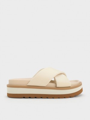 Sandale Slide Charles & Keith Crossover Platforma Albi | 358LOQHNB