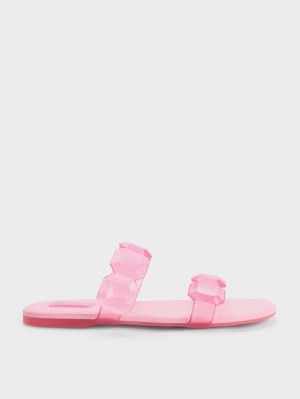 Sandale Slide Charles & Keith Fia Gem-Curea Roz Deschis | 670DUJCWL