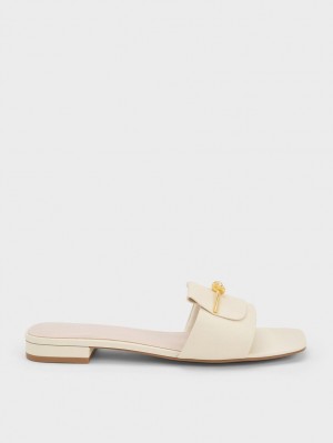 Sandale Slide Charles & Keith Knotted Accent Albi | 145HDPLCT