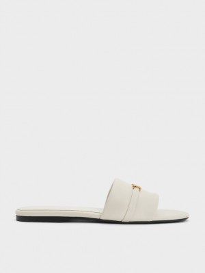 Sandale Slide Charles & Keith Metallic Accent Round-Bombeu Albi | 372XTLMJR