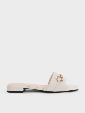 Sandale Slide Charles & Keith Metallic Bar Albi | 759VUKHXT
