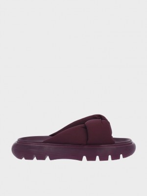 Sandale Slide Charles & Keith Odessa Nailon Round-Bombeu Violet | 647RCFHLT