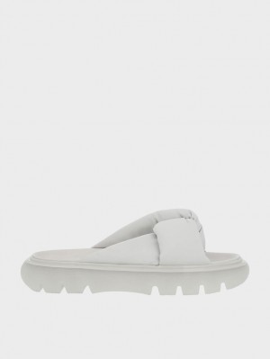 Sandale Slide Charles & Keith Odessa Nailon Round-Bombeu Albi | 186ICUJFW