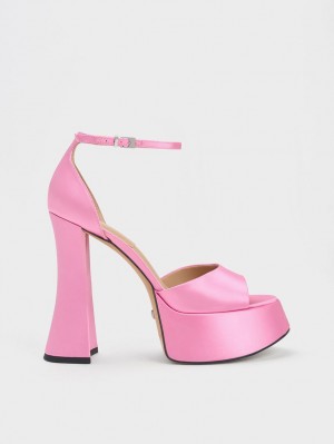 Sandale cu Platforma Charles & Keith Michelle Recycled Polyester Roz | 478ENXSIT