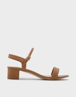 Sandale cu Toc Charles & Keith Basic Open-Bombeu Maro | 851MDAFWS