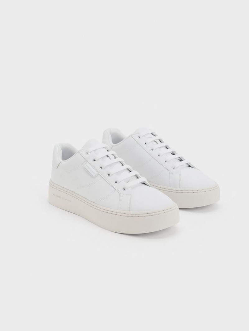 Adidasi Charles & Keith Dantela-Up Albi | 239FWQIJL