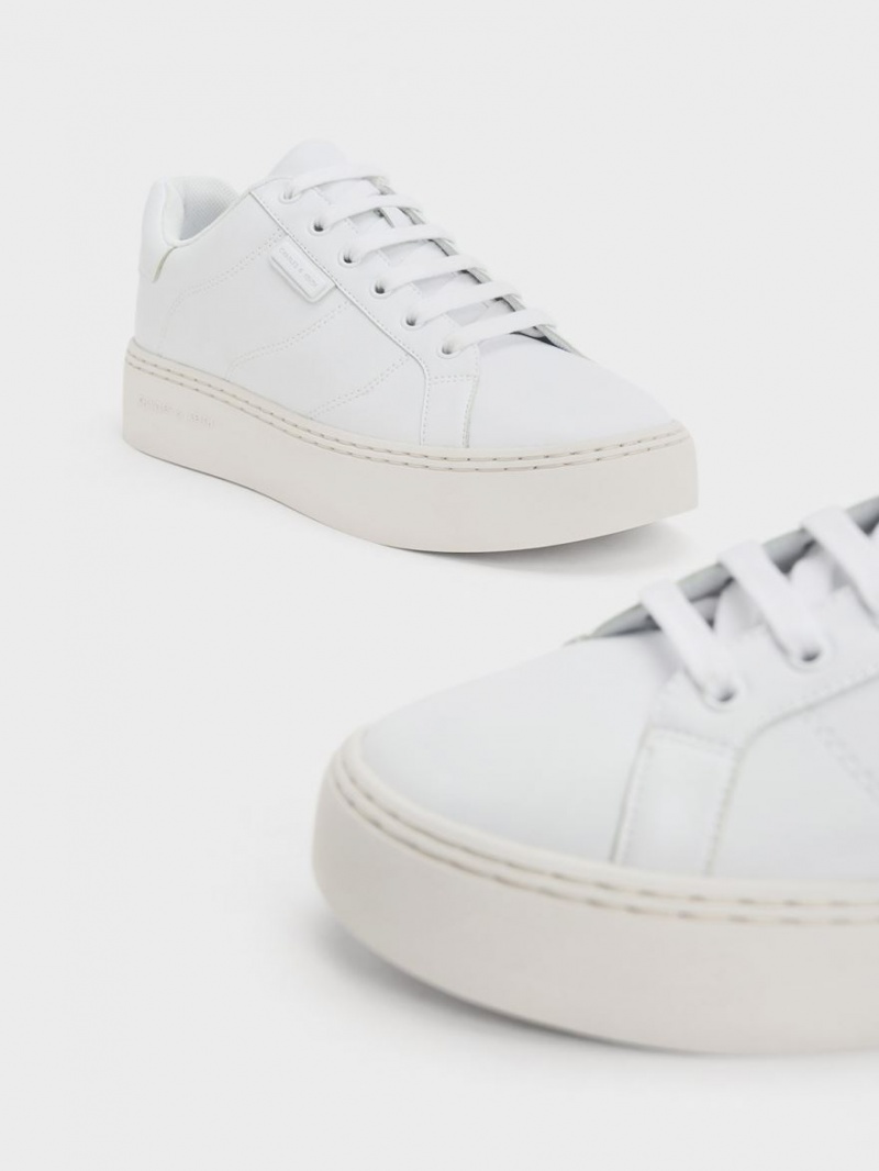 Adidasi Charles & Keith Dantela-Up Albi | 239FWQIJL