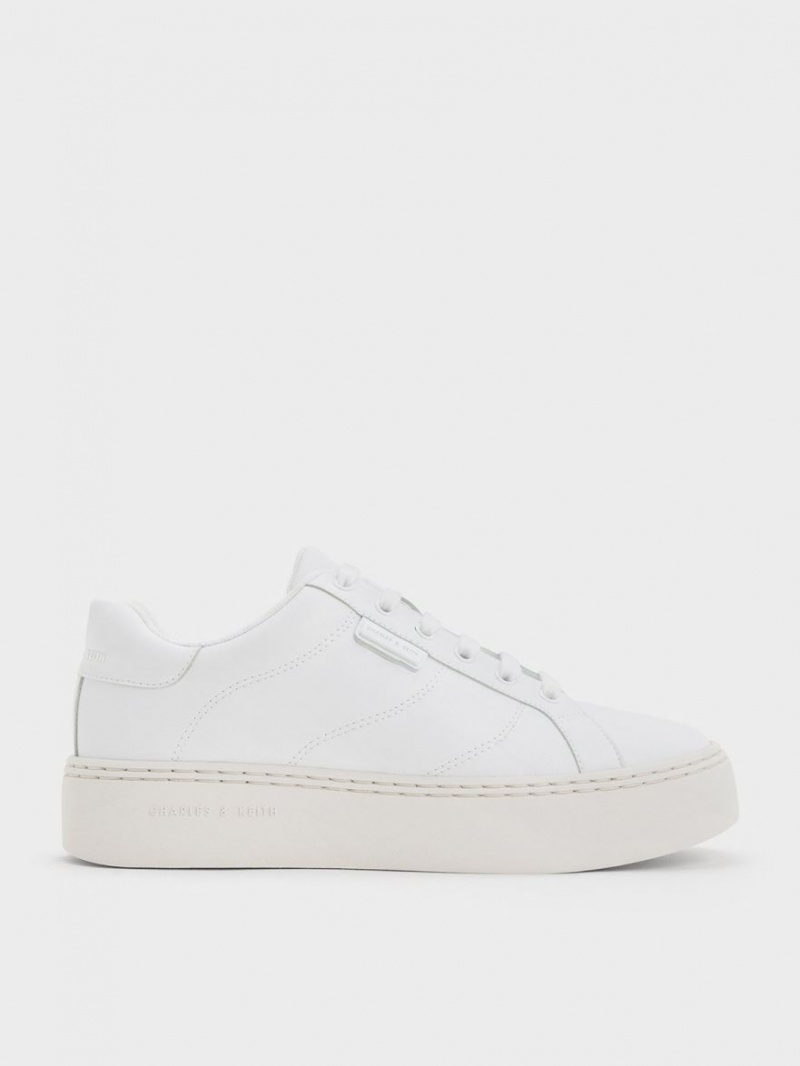 Adidasi Charles & Keith Dantela-Up Albi | 239FWQIJL