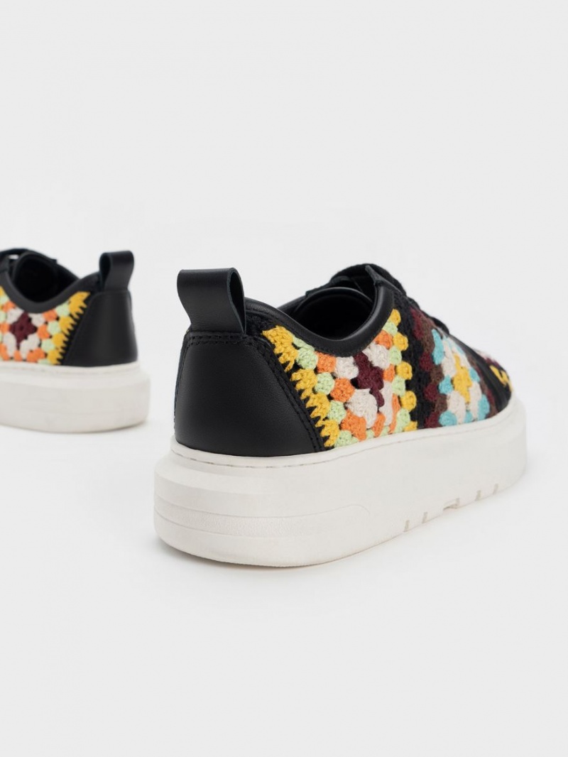 Adidasi Charles & Keith Floral Crochet & Piele Colorati | 309SHWQGA