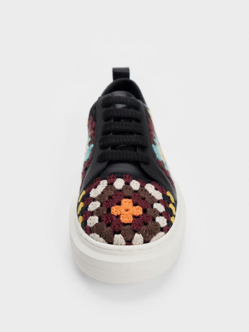 Adidasi Charles & Keith Floral Crochet & Piele Colorati | 309SHWQGA