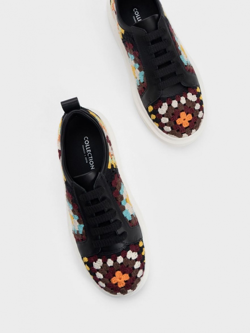 Adidasi Charles & Keith Floral Crochet & Piele Colorati | 309SHWQGA