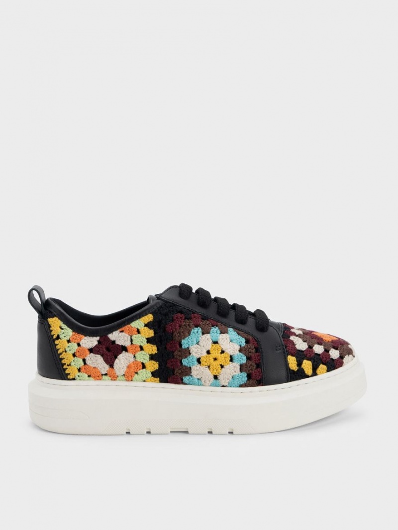 Adidasi Charles & Keith Floral Crochet & Piele Colorati | 309SHWQGA