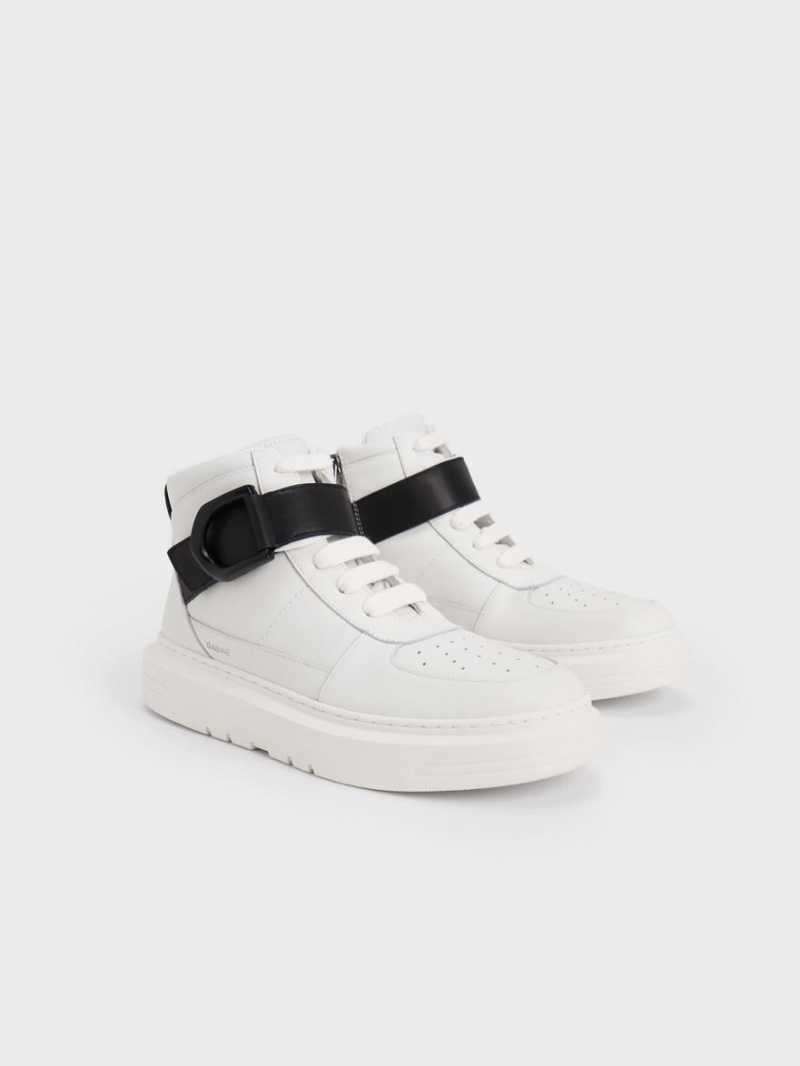 Adidasi Inalti Charles & Keith Gabine Piele Albi | 948DONJZH